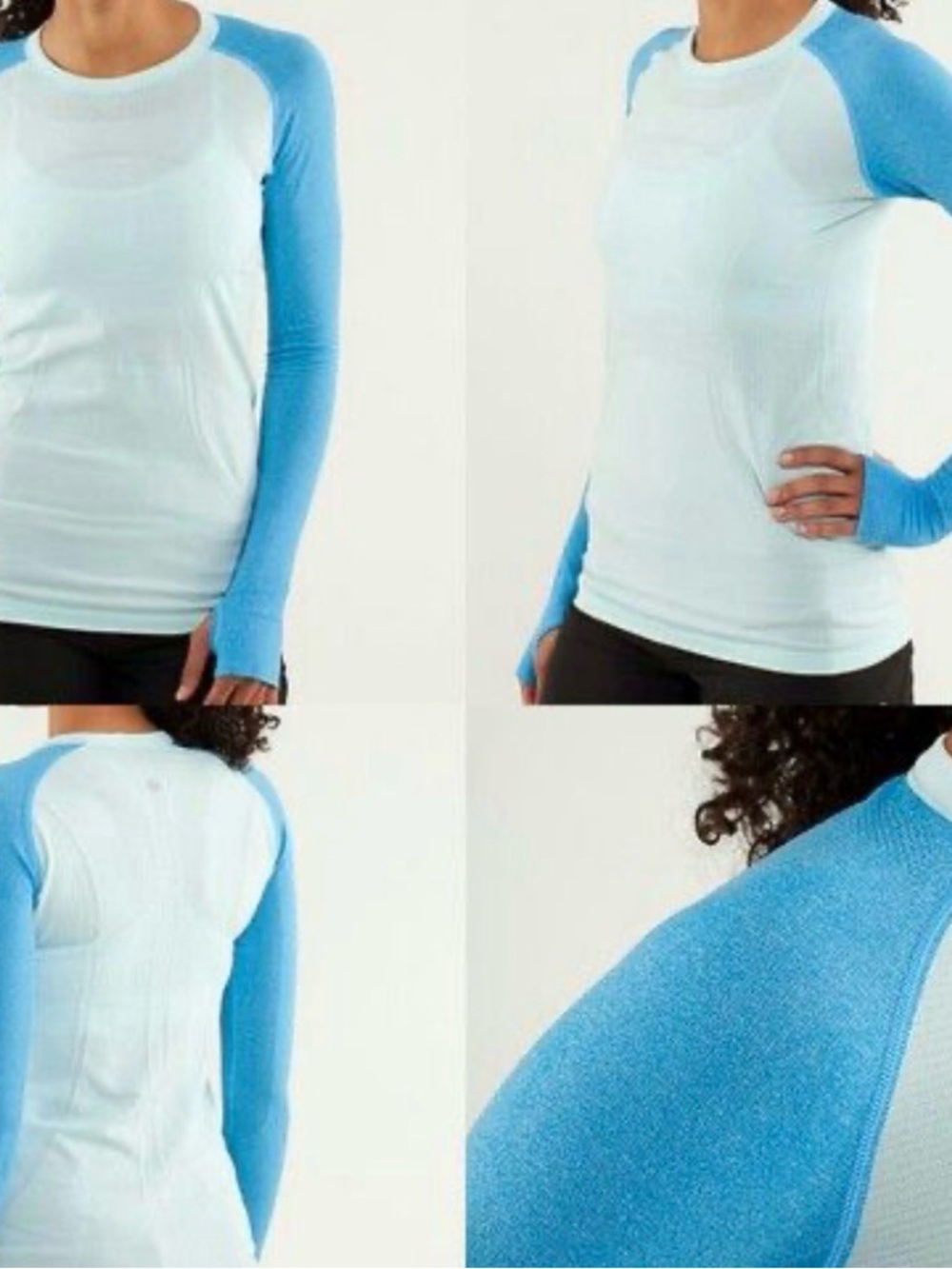 lululemon athletica Women's Light Blue Long Sleeve Raglan Top